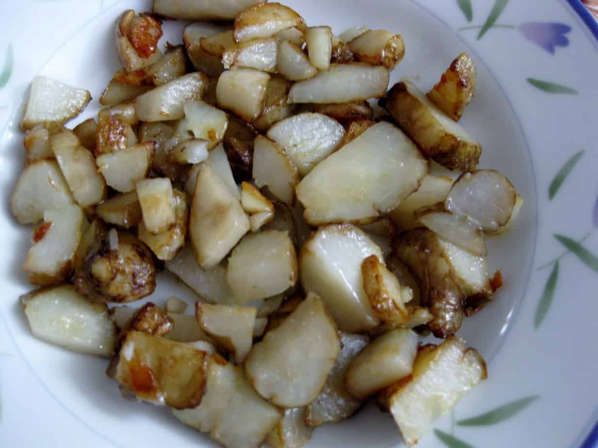 Jerusalem artichoke with olive oil and garlic